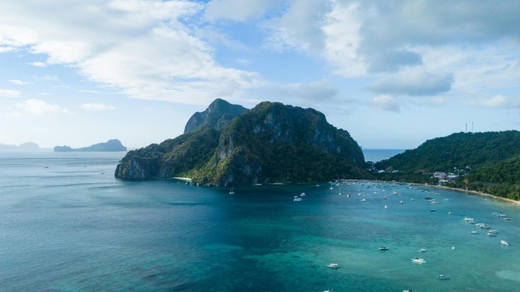 scenic aerial view of el nido island philippines